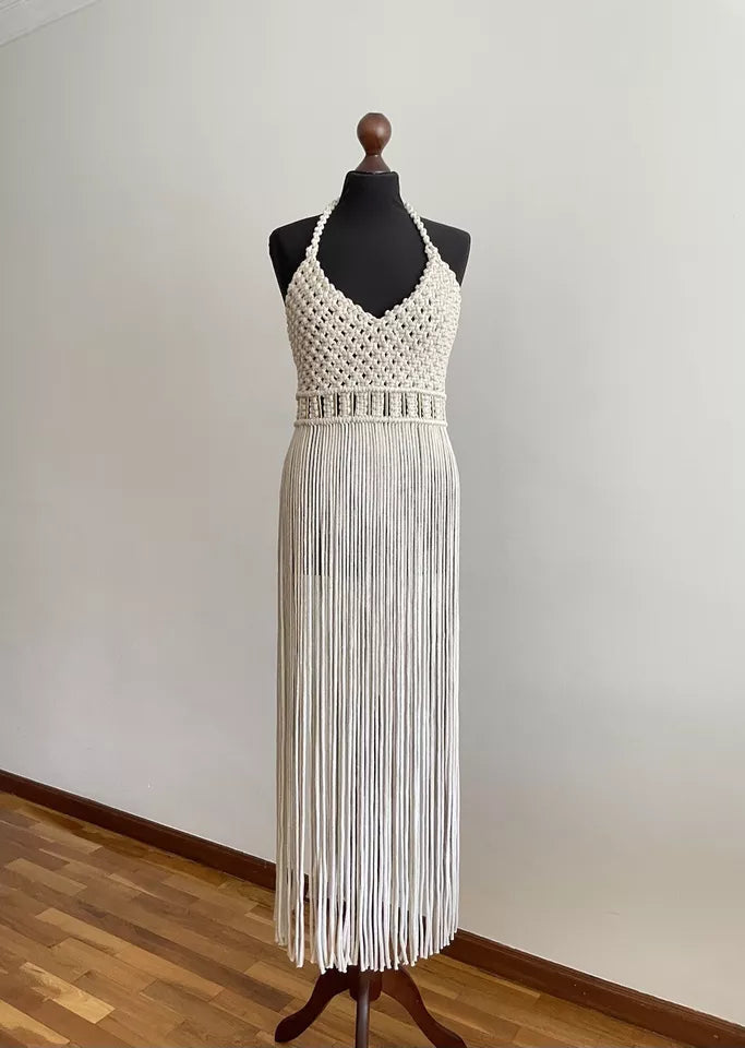 Beautiful Macrame Halter Neck Dress - Leechoo